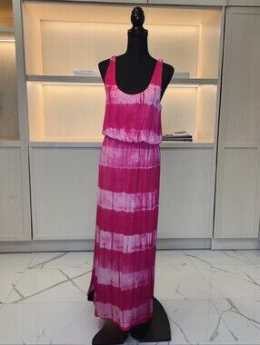 Pink Tie-Dye Tank Maxi Dress - Size Large